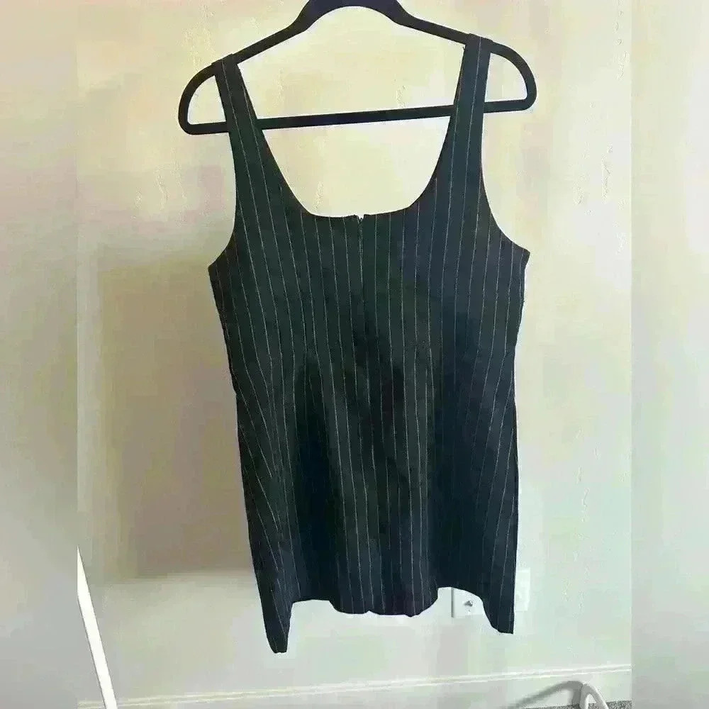 Madewell Wool-Blend Mini Dress in Pinstripe Size 10 - Picture 6 of 13